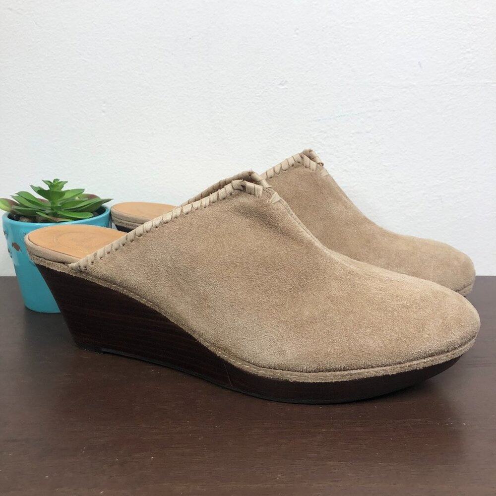 Jack Rogers 'Simone' Suede Slip On Wedge Mules Women's Size 10M